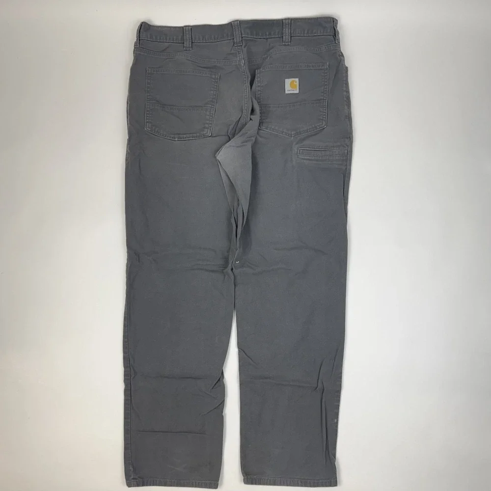 Mens Carhartt Relaxed Straight Rigby Relaxed Fit Gray Work Pants Size 38x34 GUC